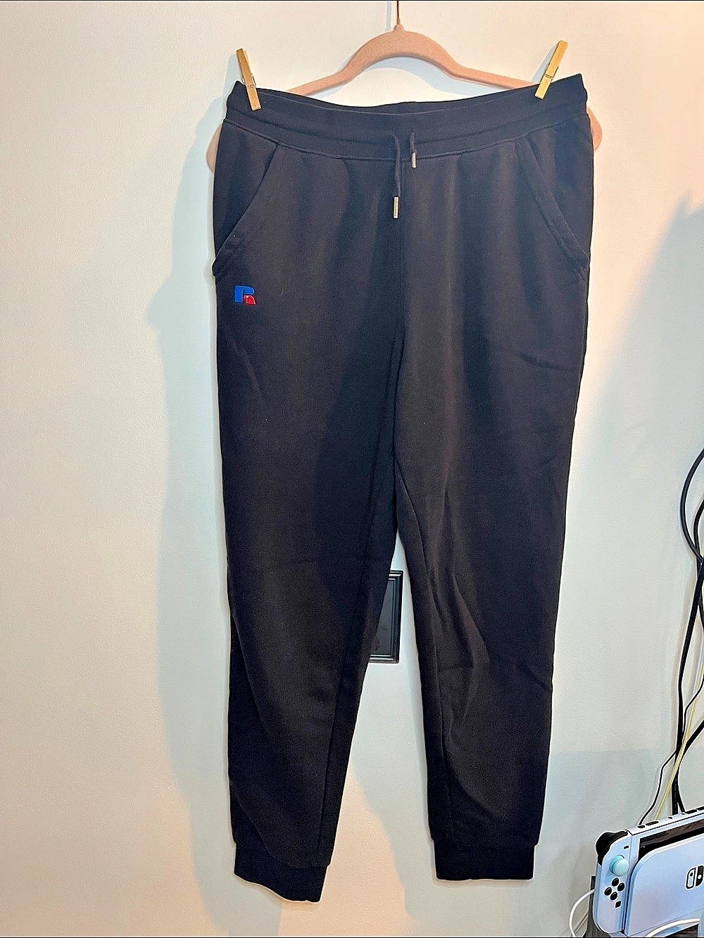 Russell Athletic Men's Black Cotton Jogger Sweatpants Size Medium